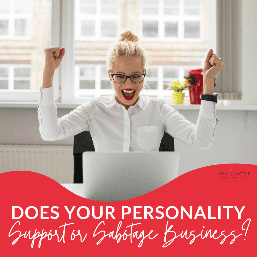 An excited female executive looking at her computer in Does Your Personality Support or Sabotage Business?